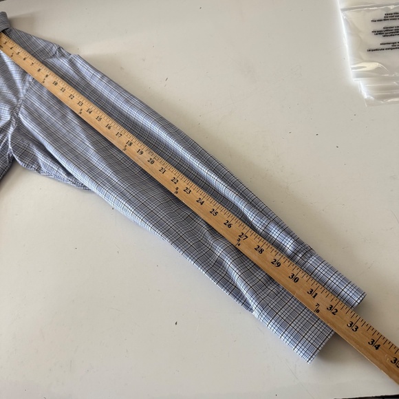 ETON Contemporary Light Blue & Gray Plaid Button Up Dress Shirt Mens 15.5 MEDIUM - Picture 6 of 8